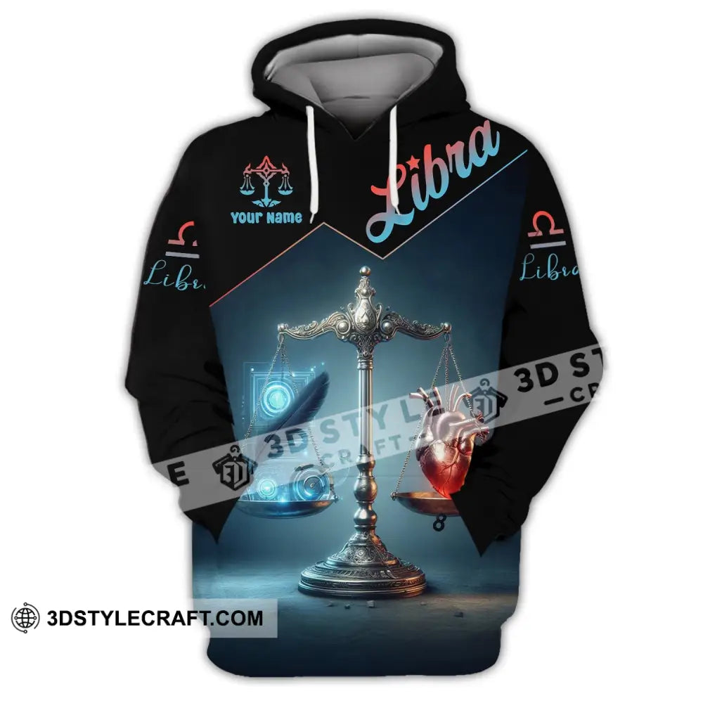 Unisex Shirt - Custom Name Libra Hoodie / S T-Shirt