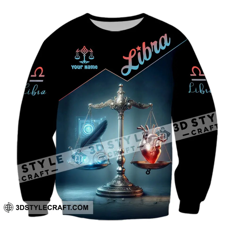Unisex Shirt - Custom Name Libra Long Sleeve / S T-Shirt