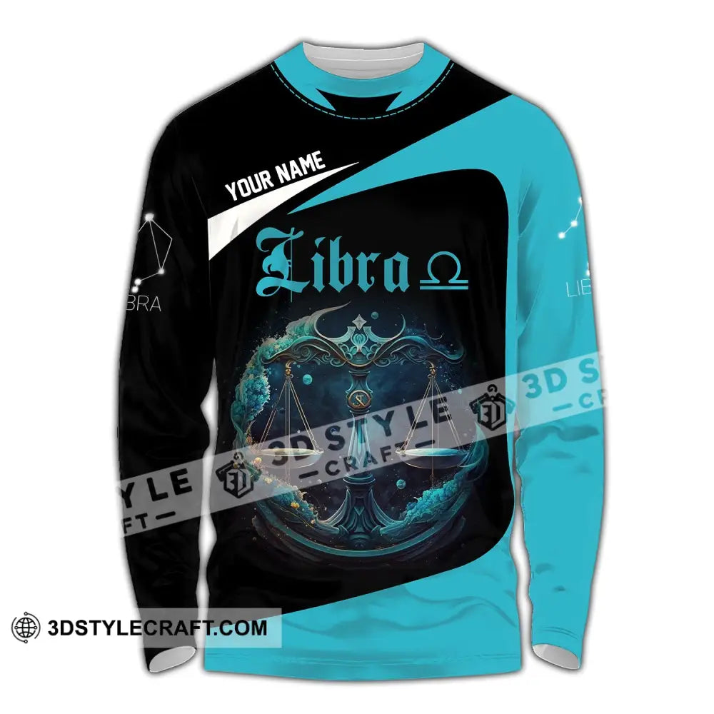 Unisex Shirt Custom Name Libra Zodiac Polo Long Sleeve Apparel Gift For / S T-Shirt