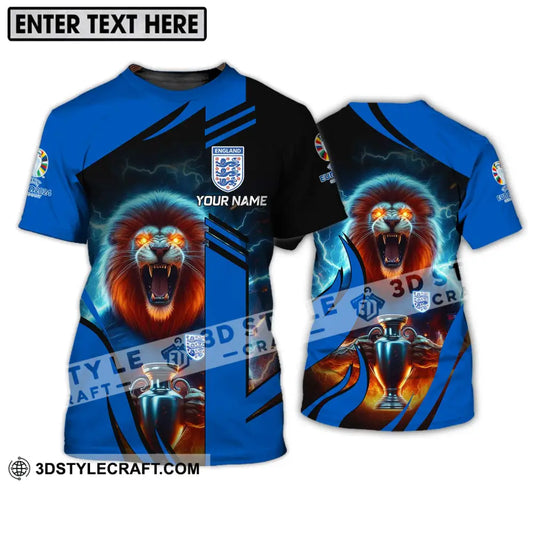 Unisex Shirt - Custom Name Lion And Cup England Euro 2024 Team T-Shirt / S T-Shirt