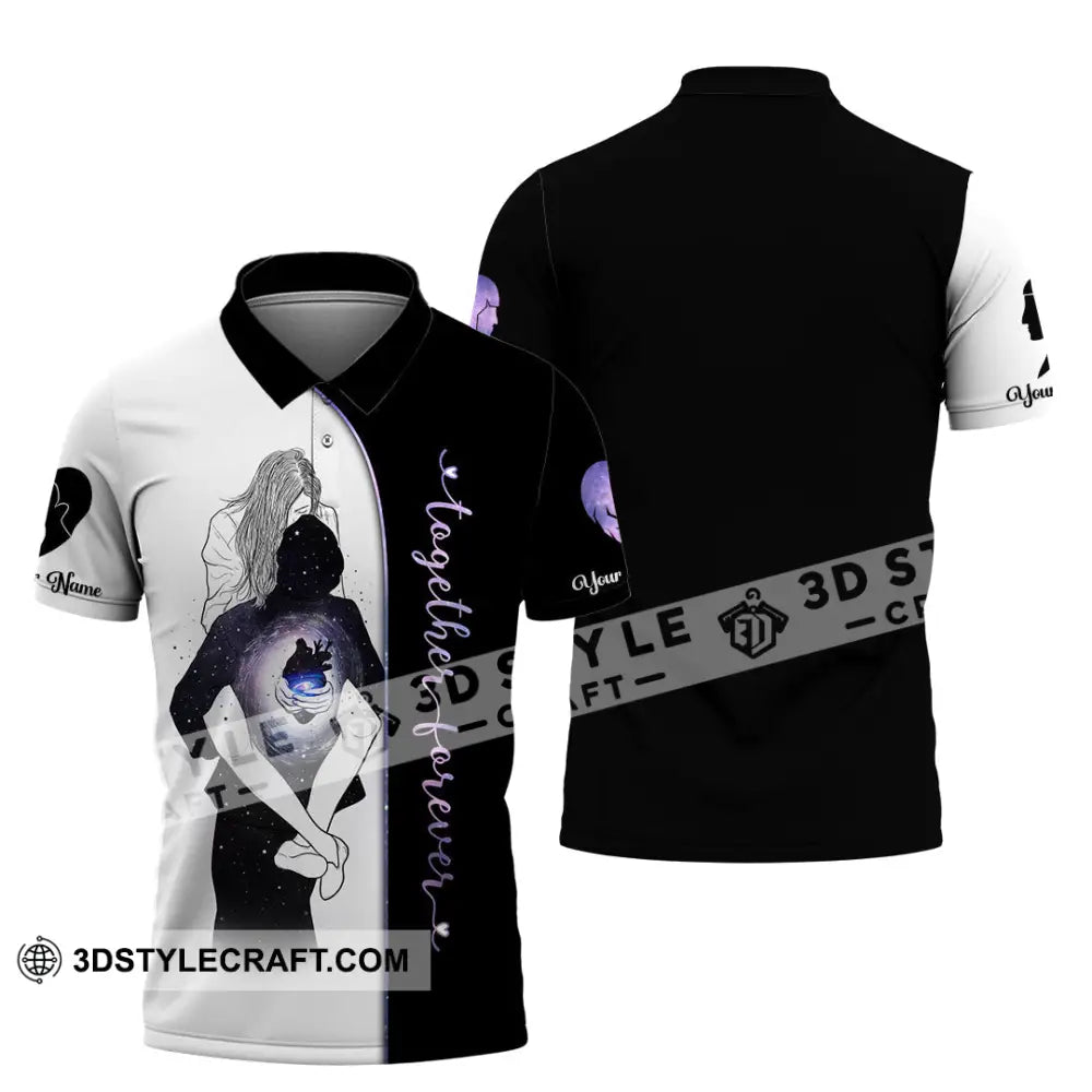 Unisex Shirt Custom Name Lover Couple Polo Long Sleeve Gift / S T-Shirt