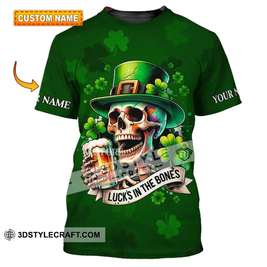 Unisex Shirt - Custom Name Lucks In The Bones Happy Saint Patrick’s Day T-Shirt