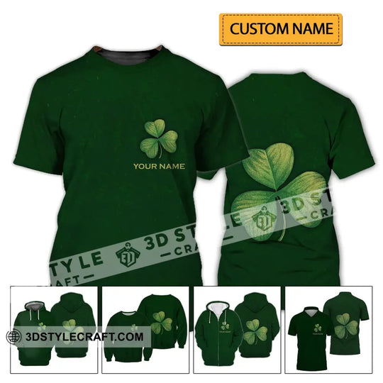 Unisex Shirt - Custom Name Shirt - Lucky Clover, Happy Saint Patrick's Day style option 2