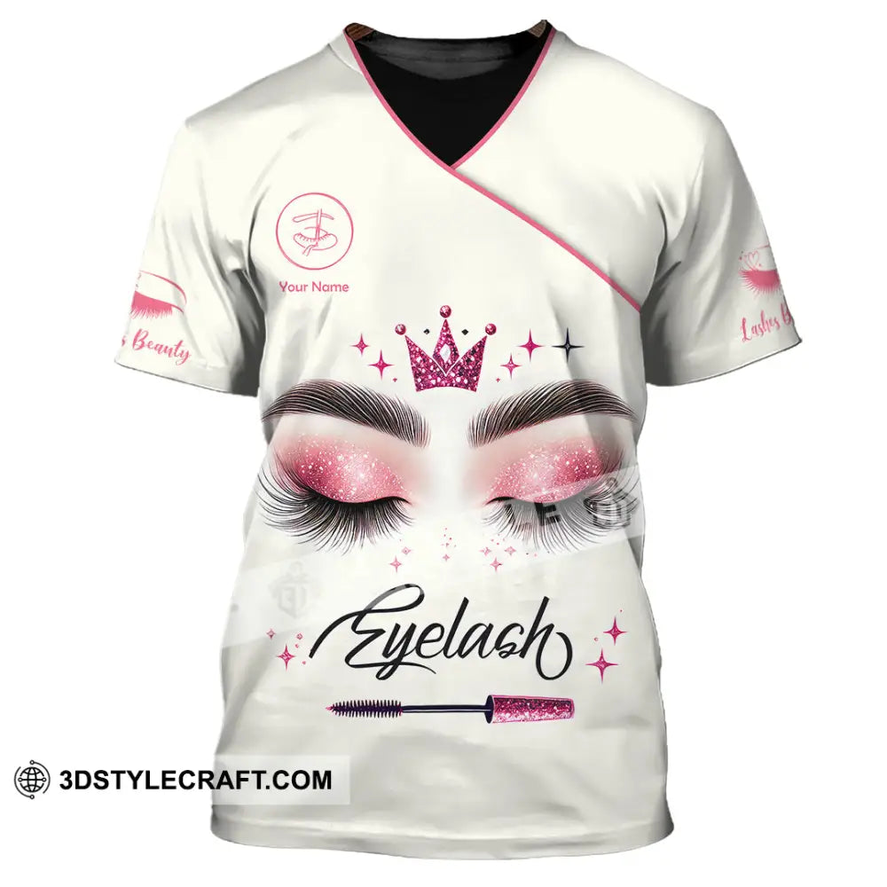 Unisex Shirt Custom Name Makeup Artist Eyelash Extension Beauty Salon T-Shirt / S T-Shirt