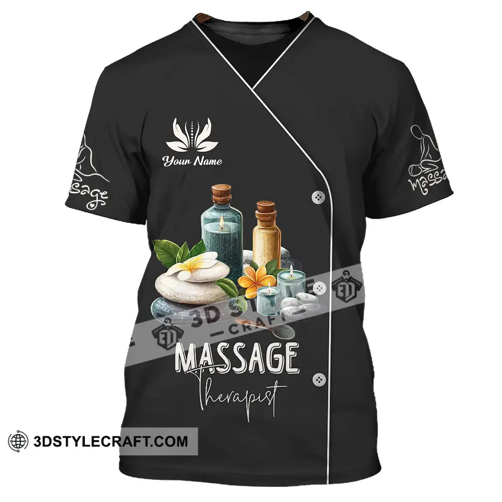 Unisex Shirt - Custom Name Massage Therapist Black T-Shirt / S T-Shirt