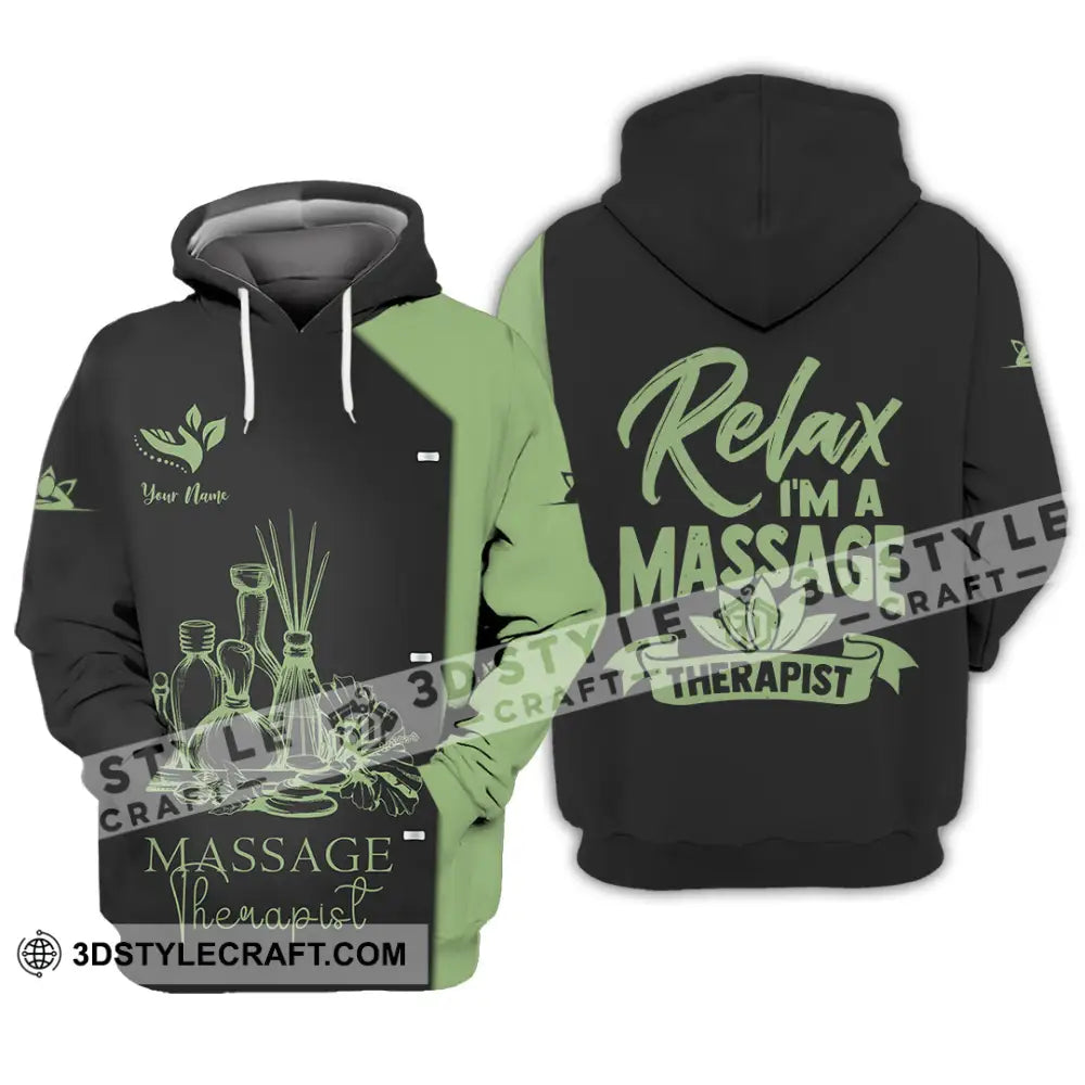 Unisex Shirt - Custom Name Massage Therapist Green Tea Hoodie / S T-Shirt