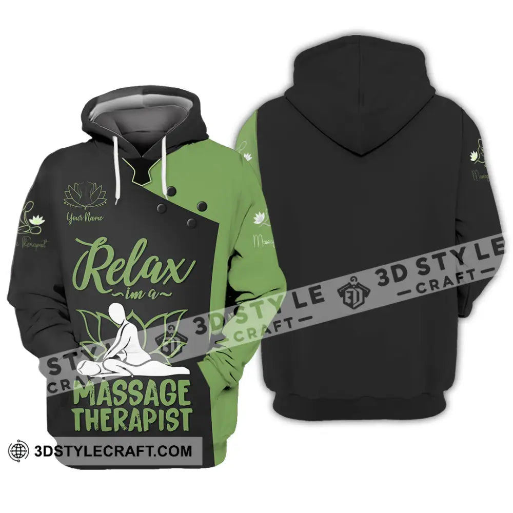 Unisex Shirt - Custom Name Massage Therapist Green Tools Hoodie / S T-Shirt