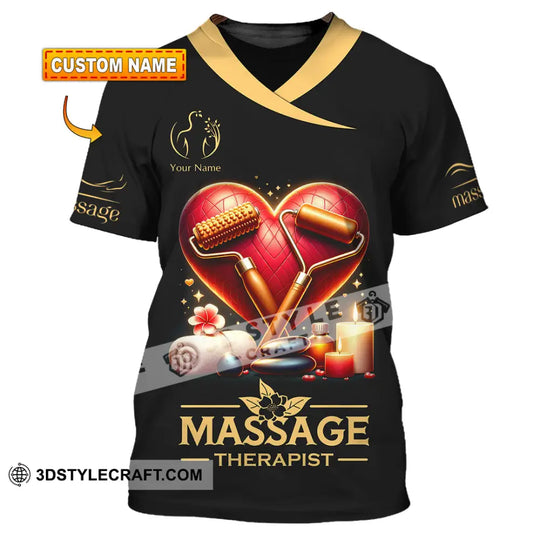 Unisex Shirt, Custom Name Massage Therapist Shirt, Massage Therapist Long Sleeve Polo Shirt style option 1