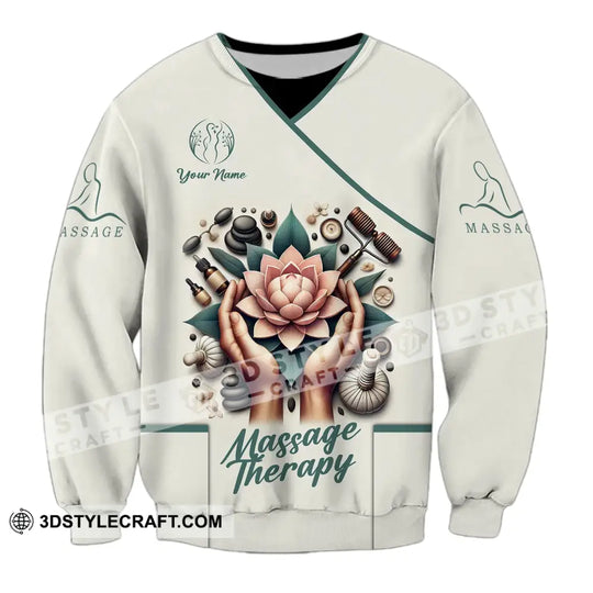 Unisex Shirt - Custom Name Shirt Massage Therapist Lotus style option 4