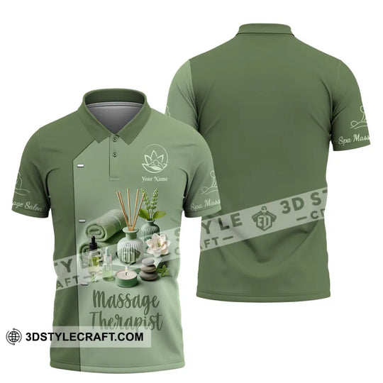 Unisex Shirt, Custom Name Massage Therapist Shirt, Massage Therapist Polo Long Sleeve style option 4