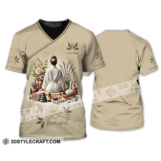 Unisex Shirt, Custom Name Massage Therapist Shirt, Massage Therapist Polo Long Sleeve Shirt style option 2