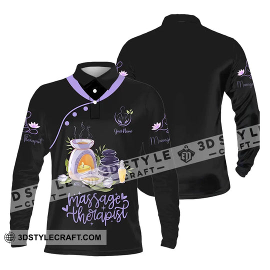 Unisex Shirt - Custom Name Massage Therapist Shirt Purple Massage Tools style option 3