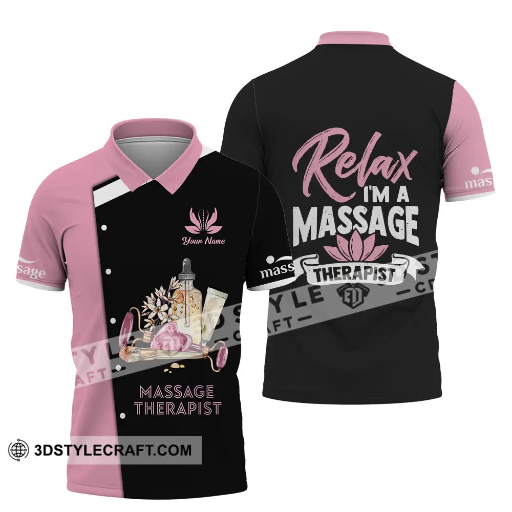 Unisex Shirt - Custom Name Massage Therapist Relax I Am Polo / S T-Shirt