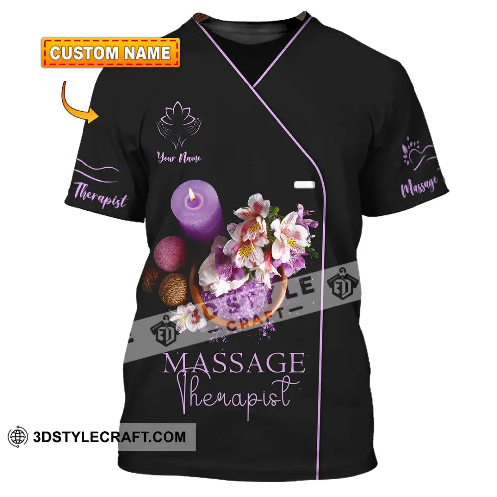 Unisex Shirt - Custom Name Massage Therapist Soft Purple T-Shirt