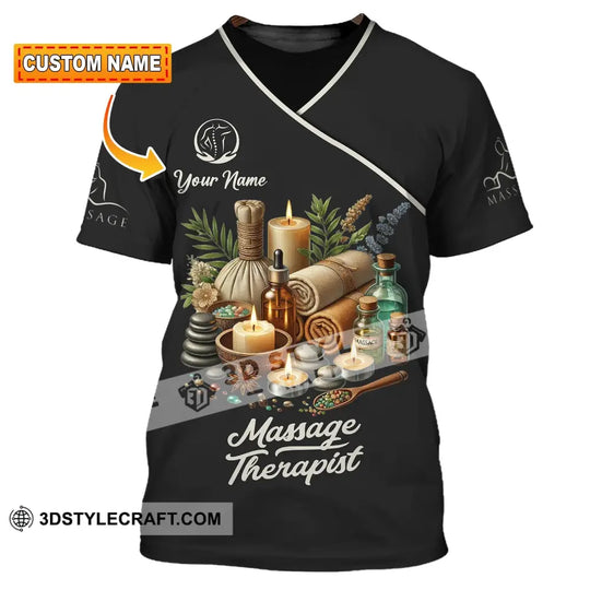 Unisex Shirt, Custom Name Massage Therapist Shirt, T-Shirt for Massage Therapists, Massage Therapists Uniform style option 1