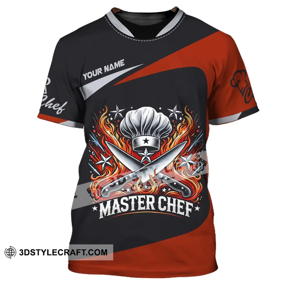 Unisex Shirt Custom Name Master Chef Apparel Polo Long Sleeve Cooking Love T-Shirt / S T-Shirt