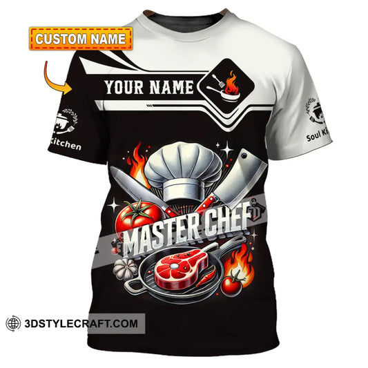 Unisex Shirt Custom Name Master Chef Polo Long Sleeve Apparel Cooking Love T-Shirt T-Shirt