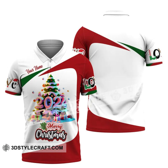 Unisex Shirt, Custom Name Merry Christmas Shirt, 2024 Christmas Polo Long Sleeve, Christmas T-Shirt style option 4