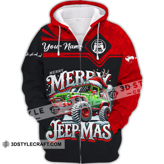 Unisex Shirt, Custom Name Merry Jeepmas Shirt, Christmas Polo Long Sleeve Shirt, Christmas Gift for Jeep Lover style option 3