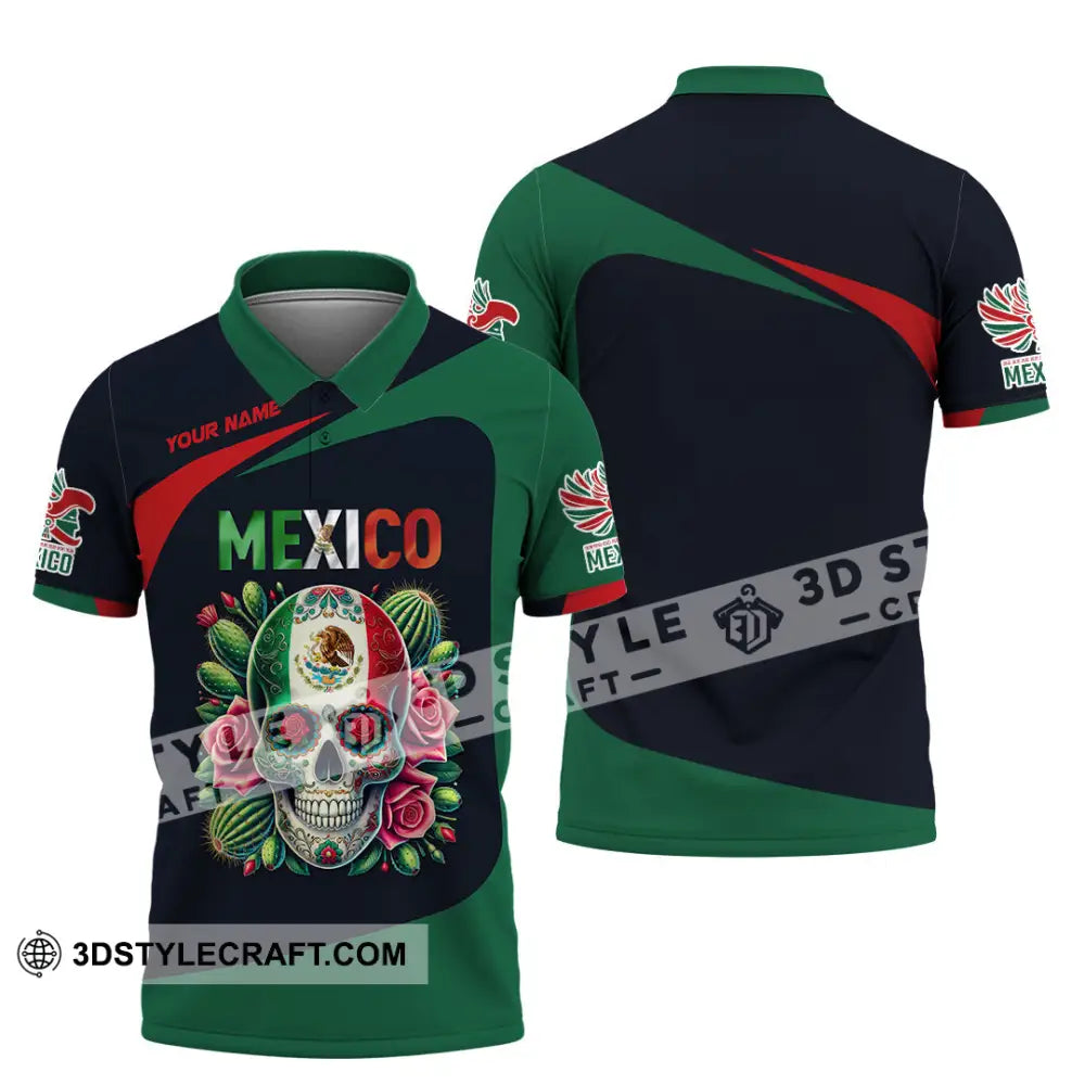 Unisex Shirt Custom Name Mexico Lover Polo Long Sleeve Mexican Gift / S T-Shirt