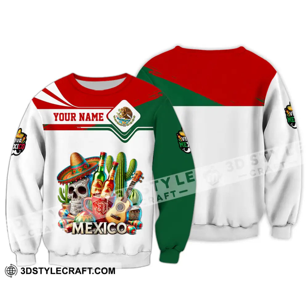 Unisex Shirt Custom Name Mexico Lover Polo Long Sleeve Mexican Gift / S T-Shirt