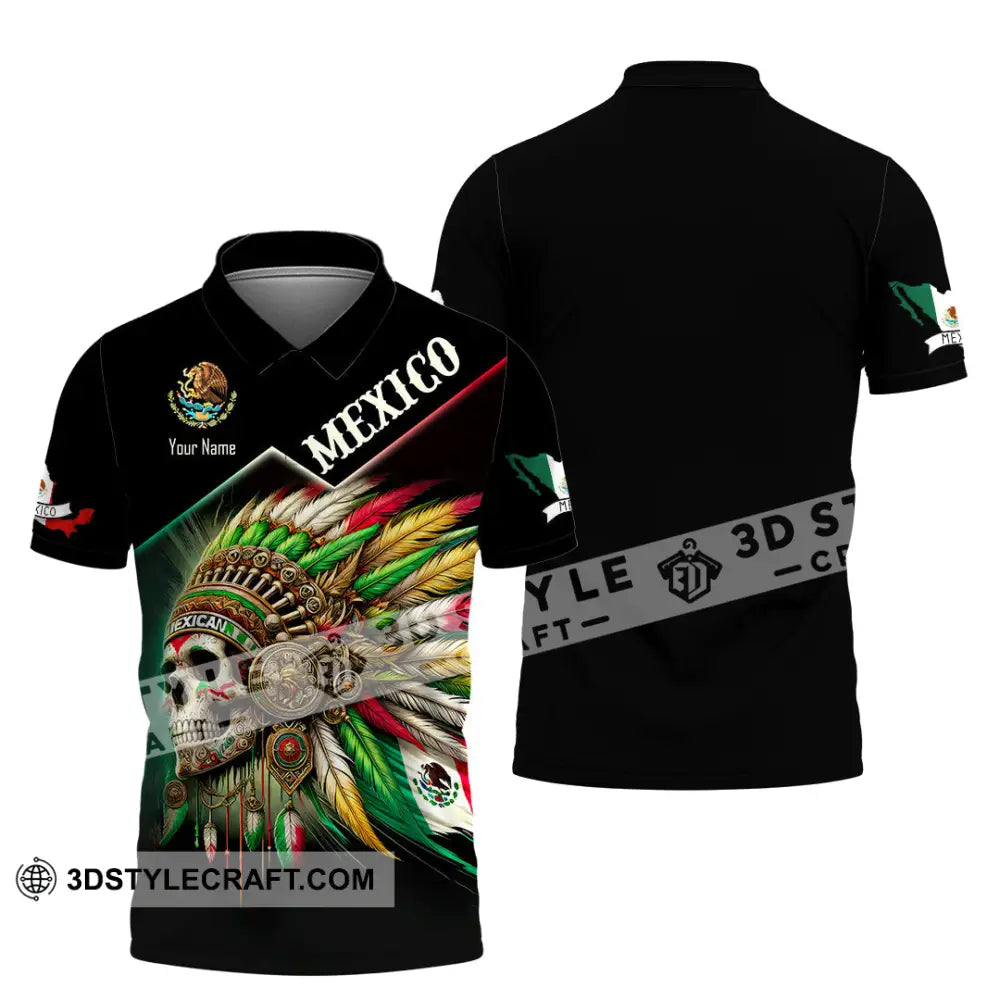 Unisex Shirt Custom Name Mexico Lover Polo Long Sleeve Mexican Gift / S T-Shirt