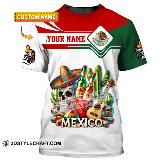 Unisex Shirt Custom Name Mexico Lover Polo Long Sleeve Mexican Gift T-Shirt