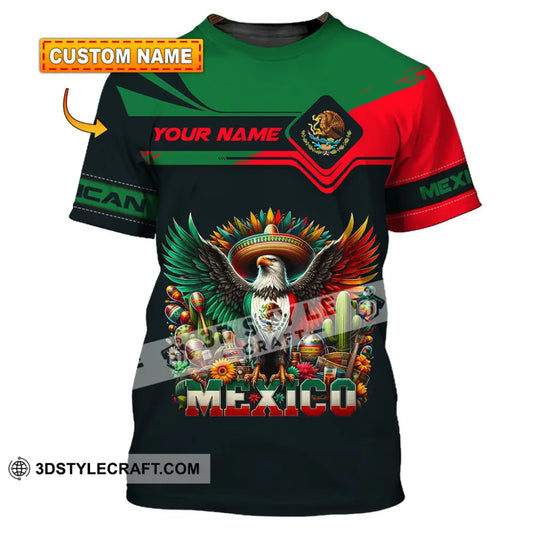 Unisex Shirt Custom Name Mexico Lover Polo Long Sleeve Mexican Gift T-Shirt