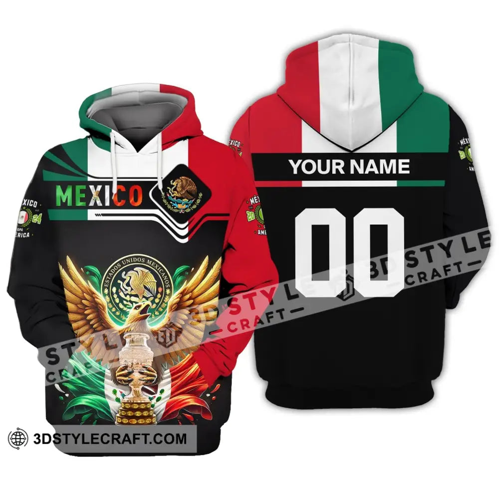 Unisex Shirt Custom Name Mexico Polo Long Sleeve For Mexican Hoodie / S T-Shirt