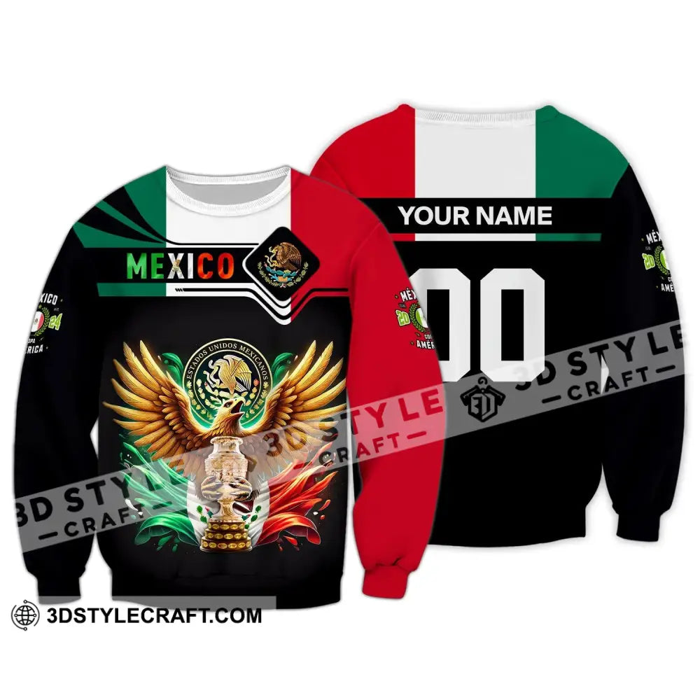 Unisex Shirt Custom Name Mexico Polo Long Sleeve For Mexican / S T-Shirt