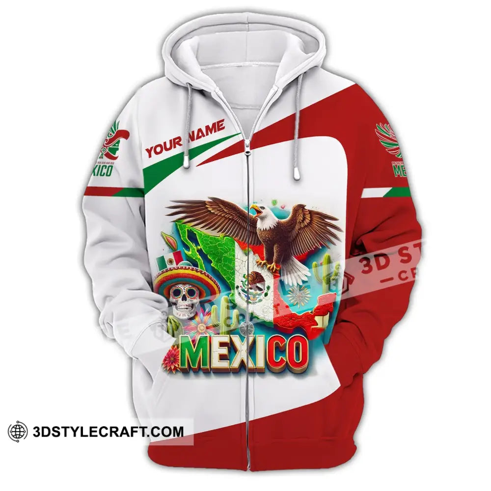 Unisex Shirt Custom Name Mexico Proud Polo Long Sleeve Gift Zipper Hoodie / S T-Shirt