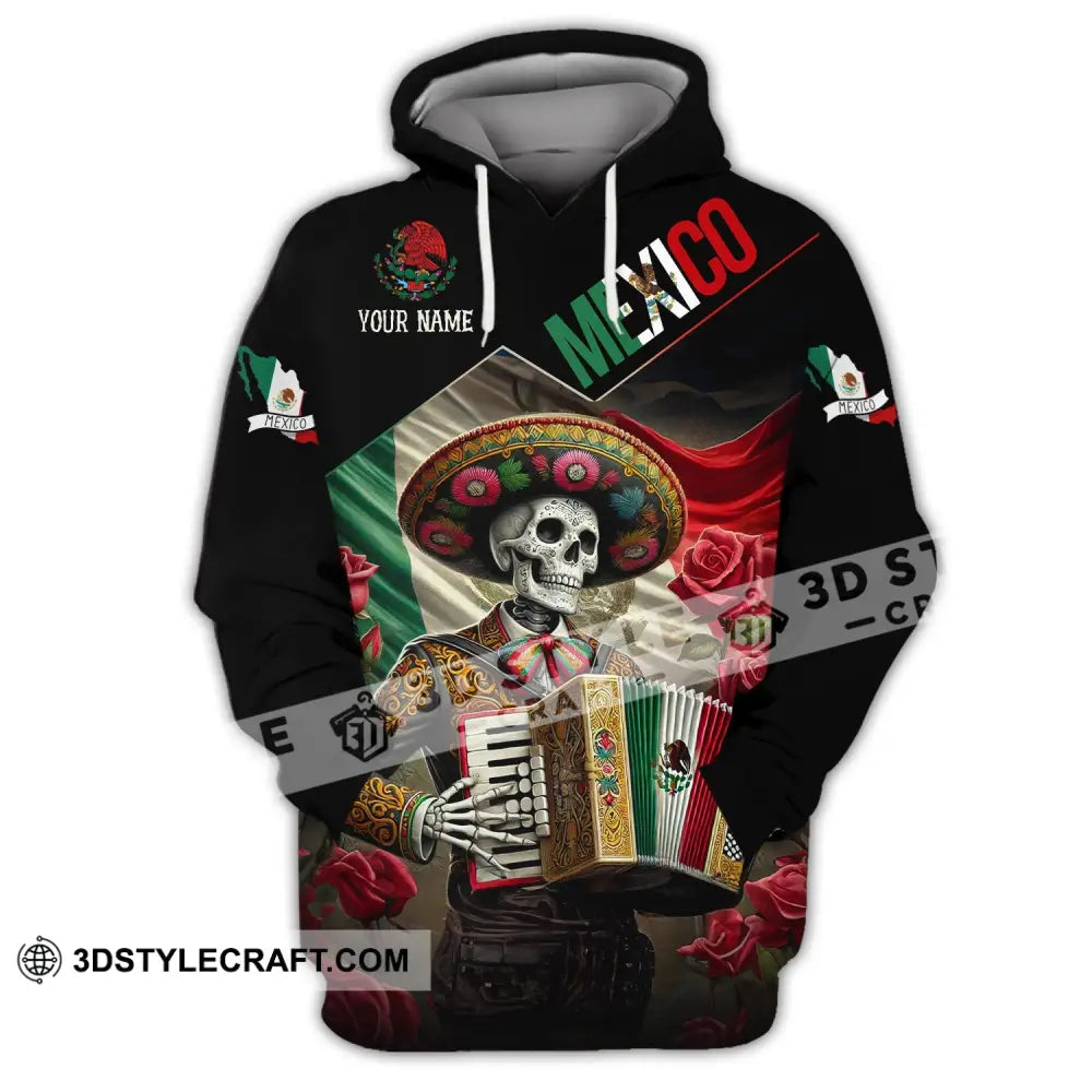 Unisex Shirt - Custom Name Mexico Skull Hoodie / S T-Shirt