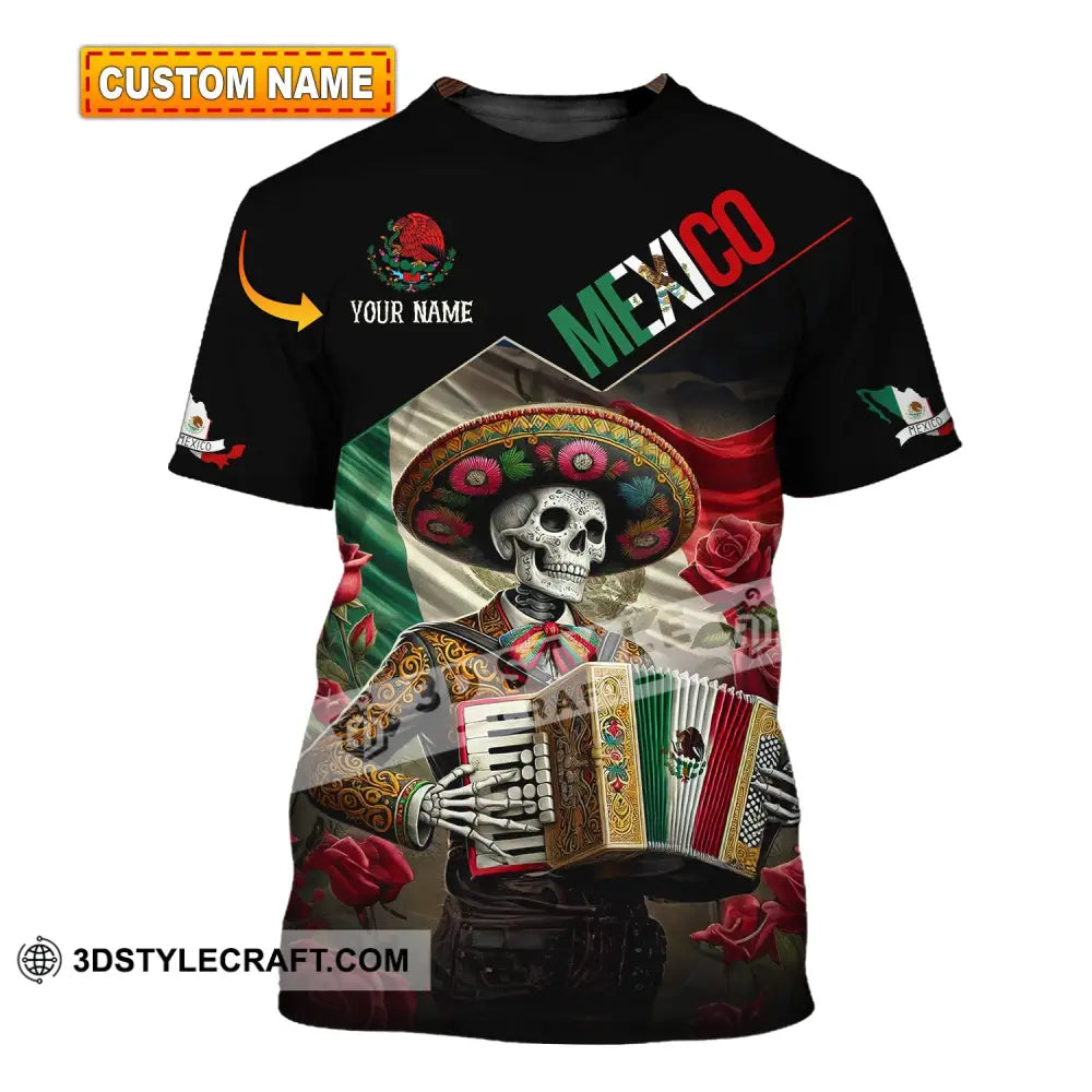 Unisex Shirt - Custom Name Mexico Skull T-Shirt