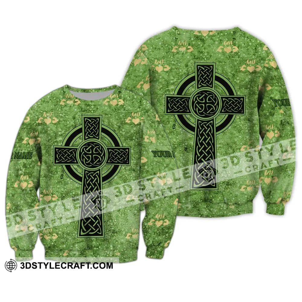 Unisex Shirt - Custom Name Mini Heart Patrick’s Day Gift Happy Saint Long Sleeve / S T-Shirt