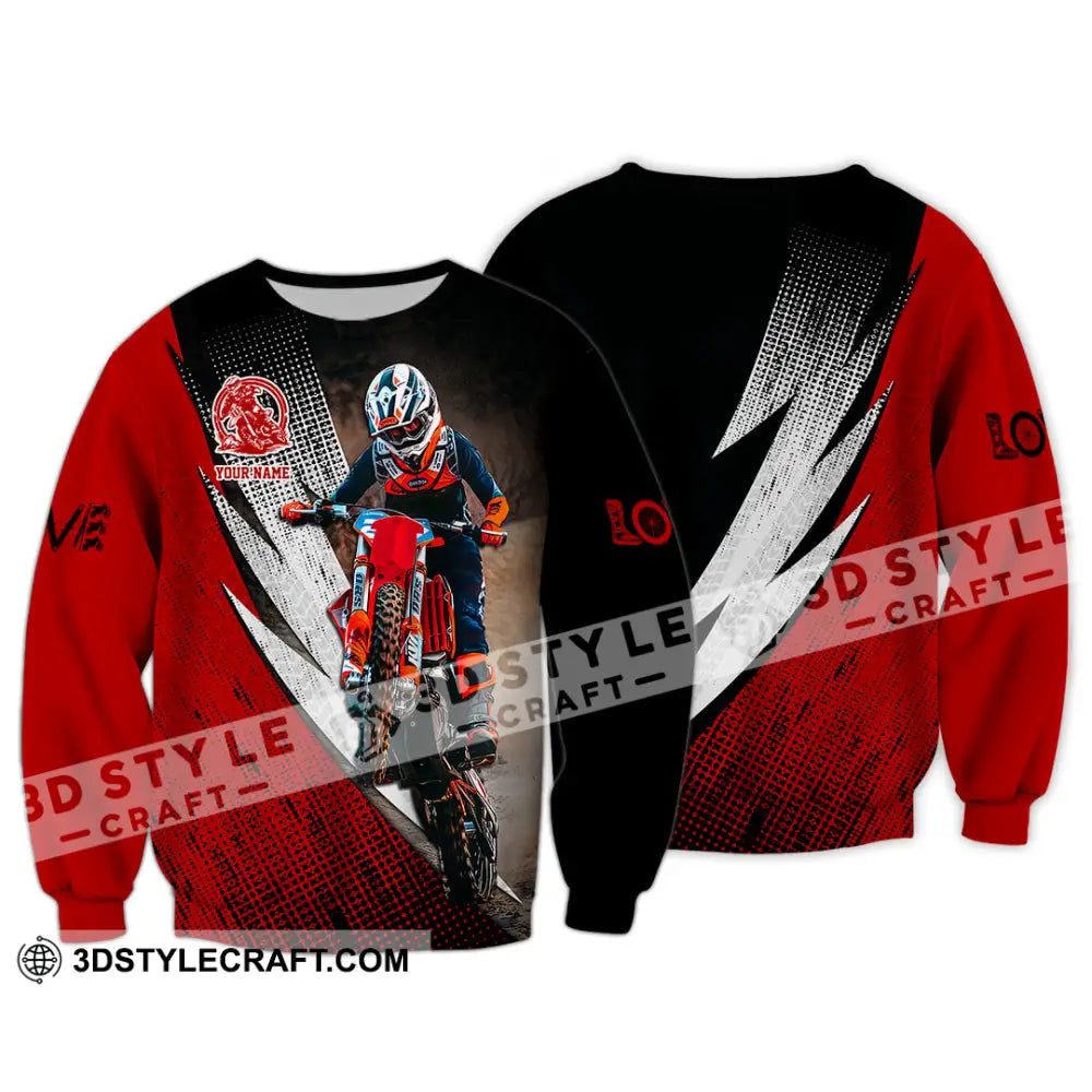 Unisex Shirt - Custom Name Motobike For Player Love Long Sleeve / S T-Shirt