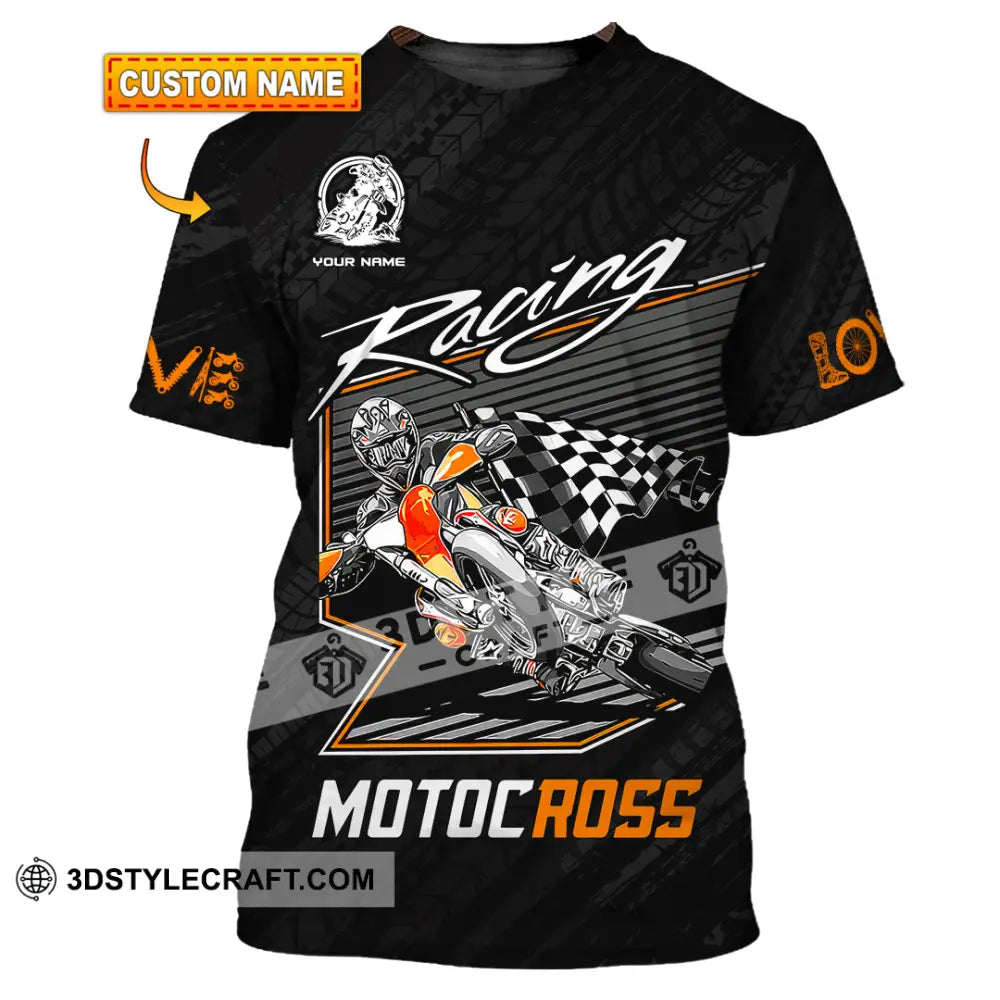 Unisex Shirt - Custom Name Motobike For Player Racing T-Shirt