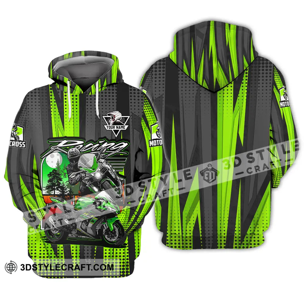 Unisex Shirt - Custom Name Motocross Racing Check Hoodie / S T-Shirt