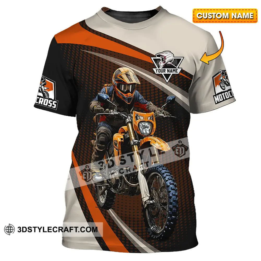 Unisex Shirt - Custom Name Motocross Racing Player T-Shirt