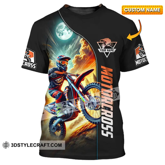 Unisex Shirt - Custom Name Motocross Shirt Racing Sky style option 1