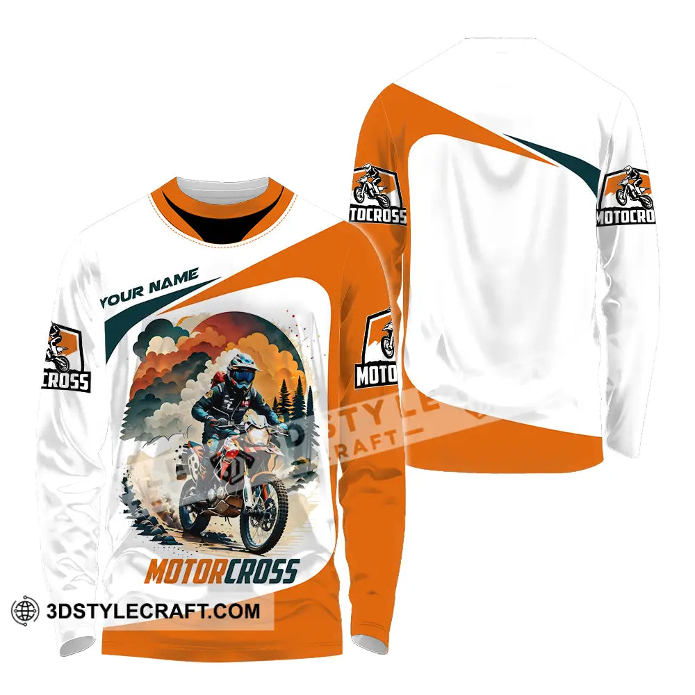 Unisex Shirt - Custom Name Motocross Sport Cross The Forest Long Sleeve / S T-Shirt