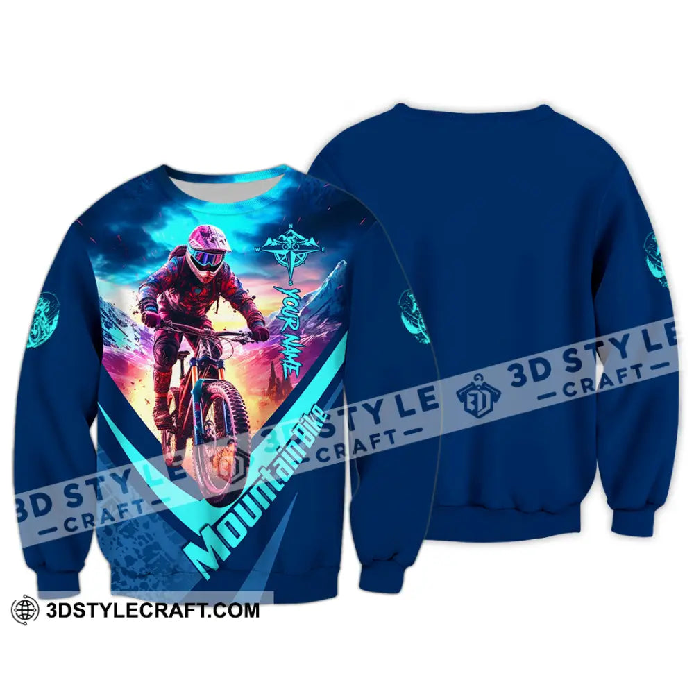 Unisex Shirt - Custom Name Mountain Bike Biker Long Sleeve / S T-Shirt