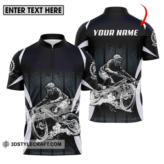 Unisex Shirt - Custom Name Mountain Bike Shirt, Black Biker style option 1