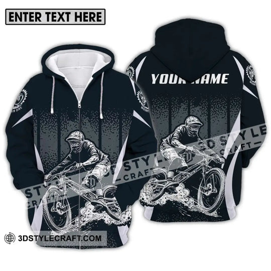 Unisex Shirt - Custom Name Mountain Bike Shirt, Black Biker style option 2