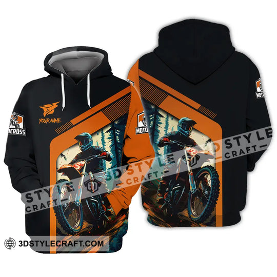 Unisex Shirt - Custom Name Mountain Bike Shirt For Player, Black Orange style option 3