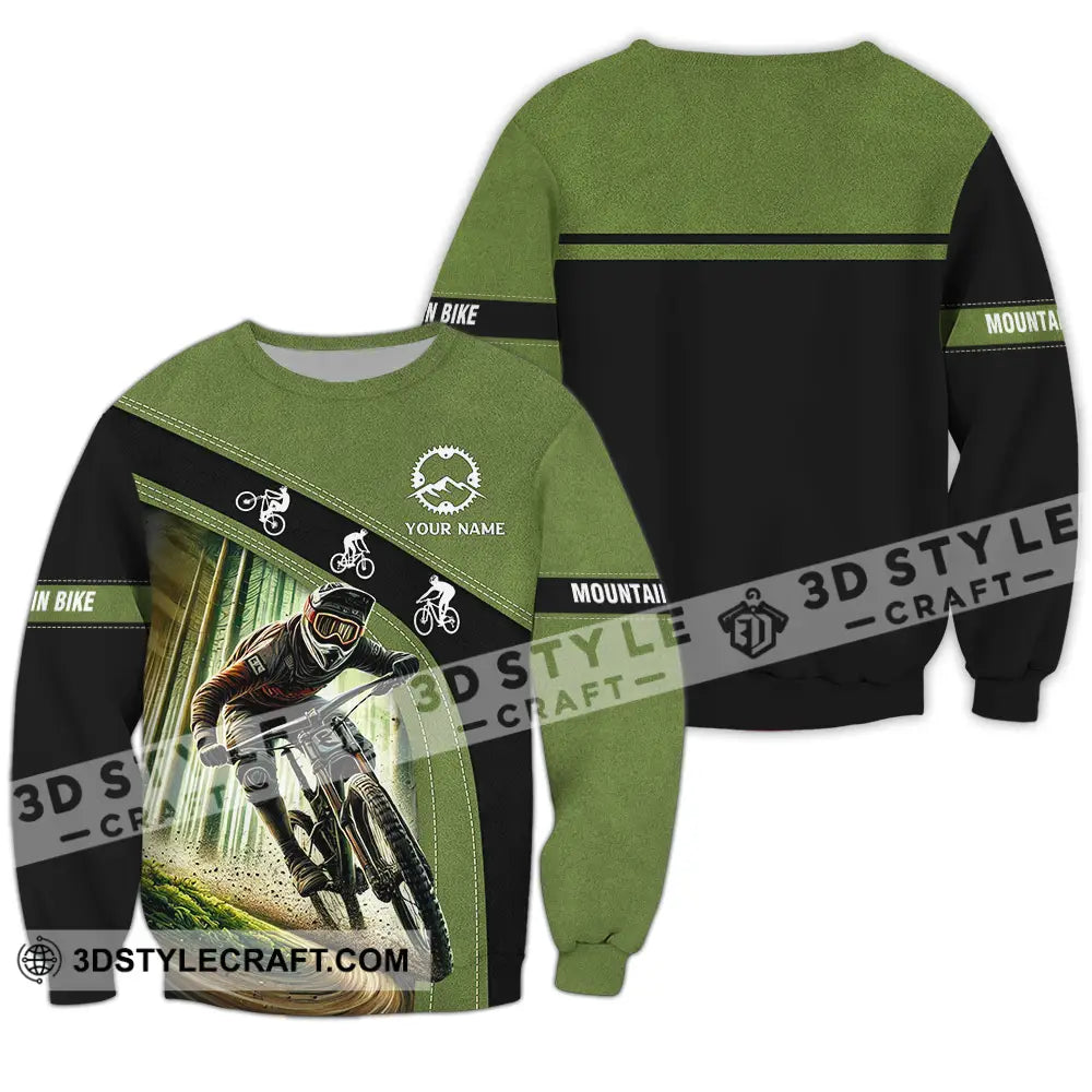 Unisex Shirt - Custom Name Mountain Bike Forest Player Long Sleeve / S T-Shirt