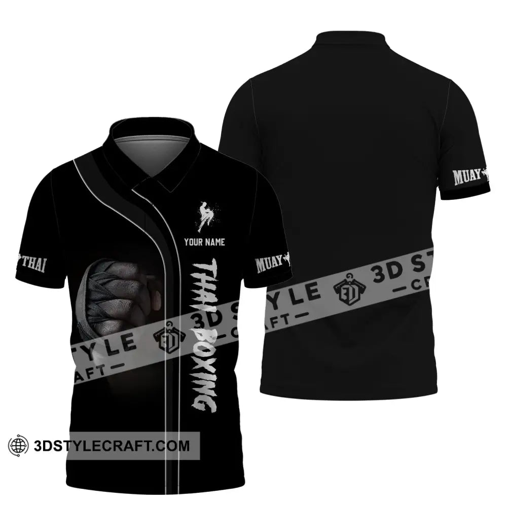 Unisex Shirt - Custom Name Muay Thai Boxing Polo / S T-Shirt