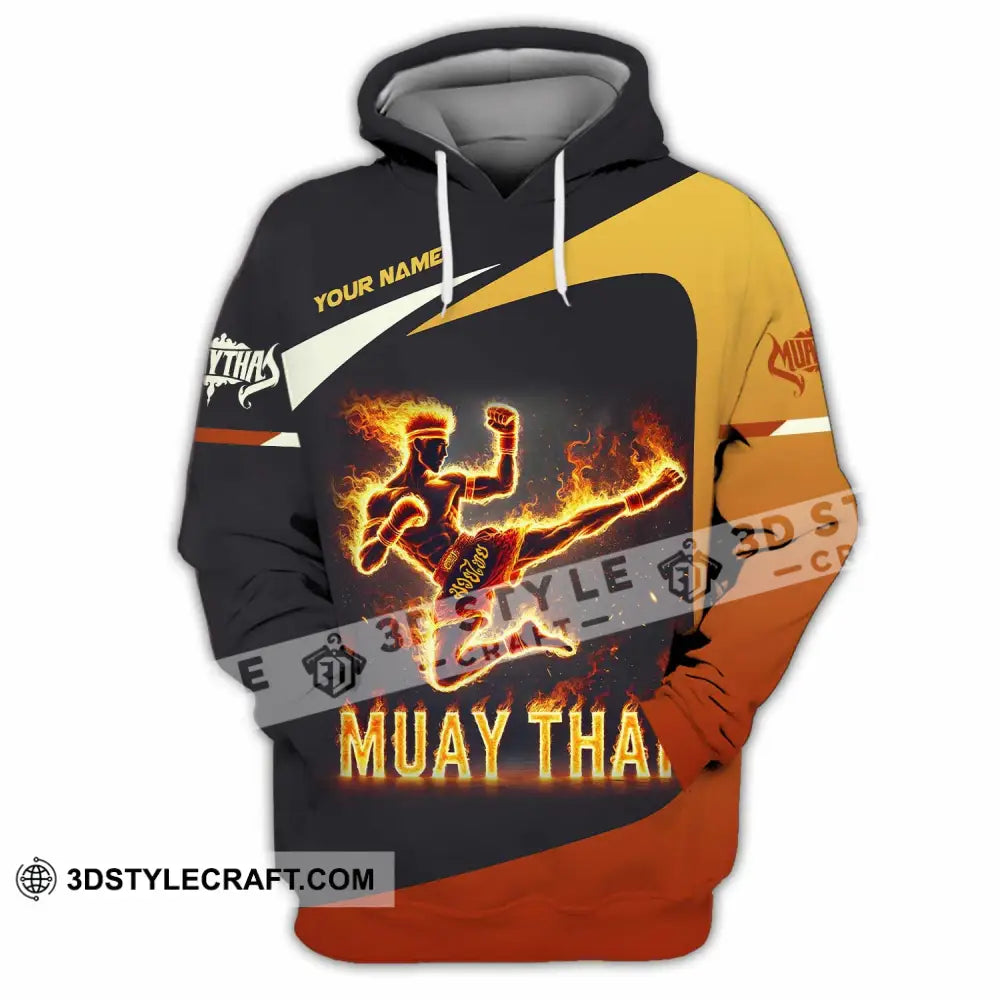 Unisex Shirt Custom Name Muay Thai Polo Long Sleeve Hoodie / S T-Shirt