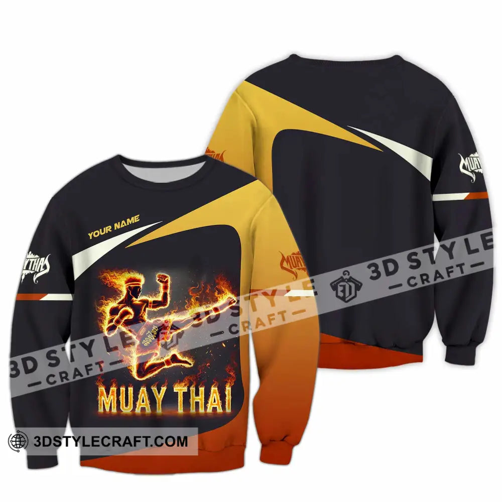 Unisex Shirt Custom Name Muay Thai Polo Long Sleeve / S T-Shirt