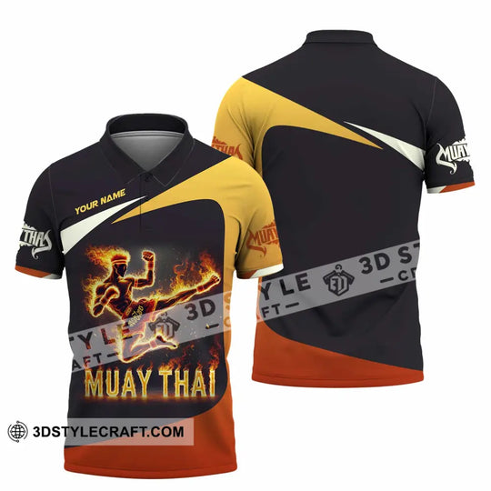 Unisex Shirt, Custom Name Muay Thai Shirt, Muay Thai Polo Long Sleeve Shirt style option 4