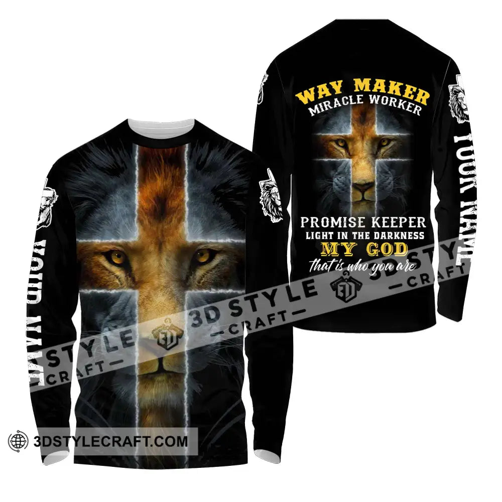 Unisex Shirt - Custom Name My God Long Sleeve / S T-Shirt